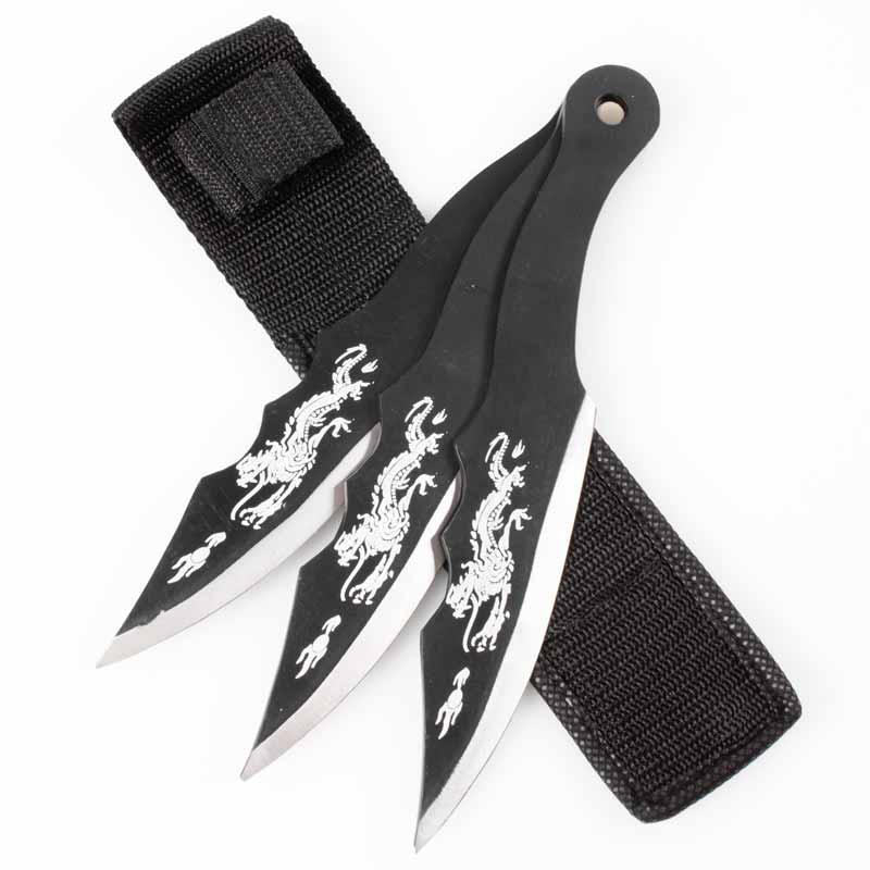 Nine Inch Black Kunai Ninja Throwing Knife Set For Sale, All Ninja Gear:  Largest Selection of Ninja Weapons, Throwing Stars