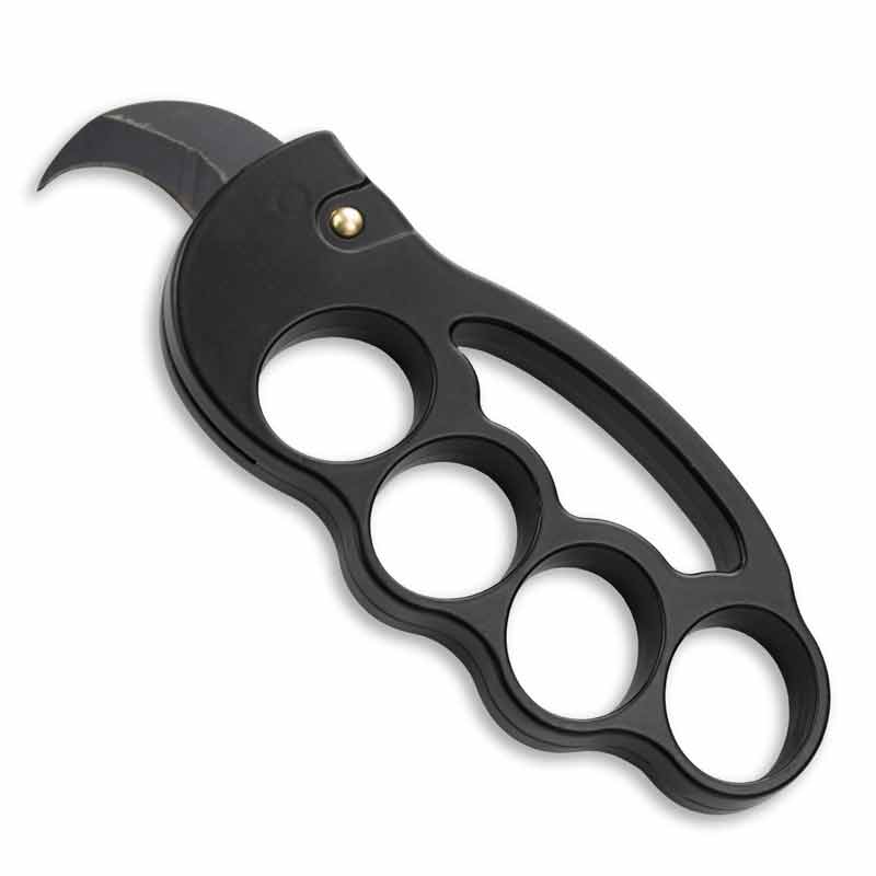 Brass knuckle-duster, weapon for hand, isolated on white