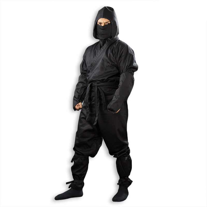 Stealth Ninja Costume for Men Large Black : : Clothing