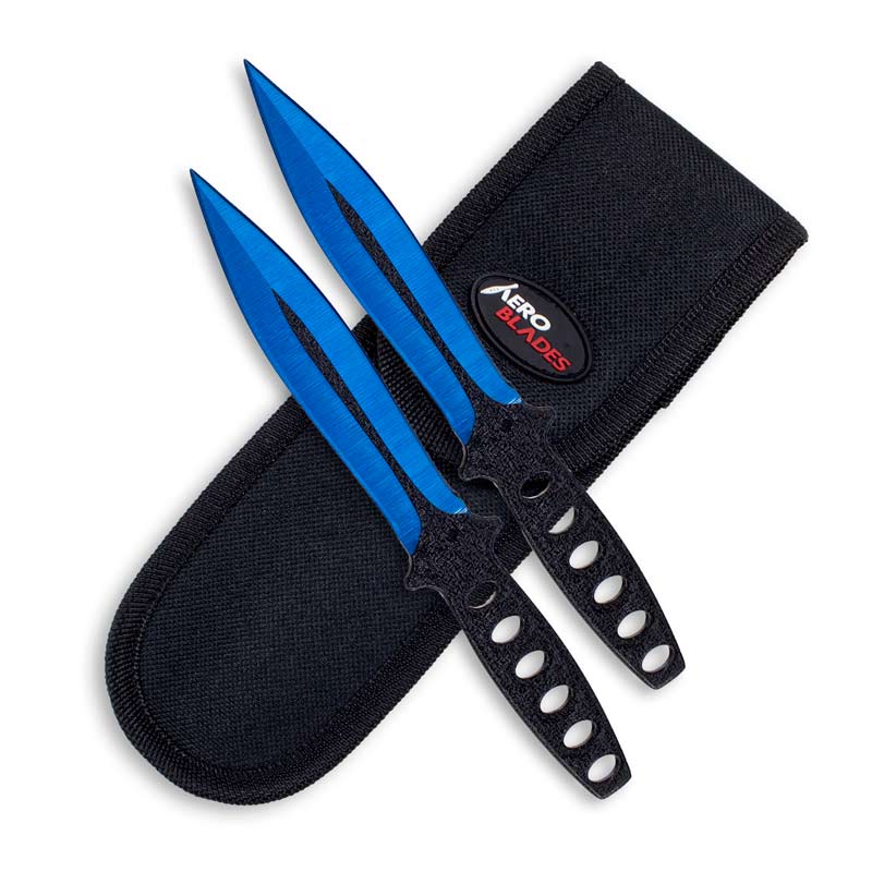 Blue Blade Throwing Knife Set - Blue Kunai - Daggers for Throwing ...