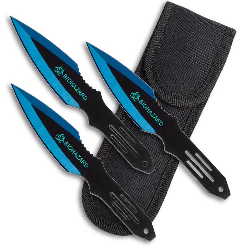 Blue Bomber Throwing Knives - Razor Sharp Throwers - Throwing Knife Set ...