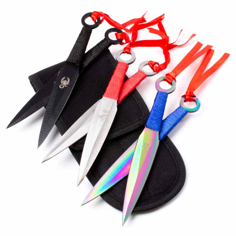 Colored Kunai Throwing Knives - Colorful Kunai Throwing Knife Set -  Multicolored Throwing Kunai