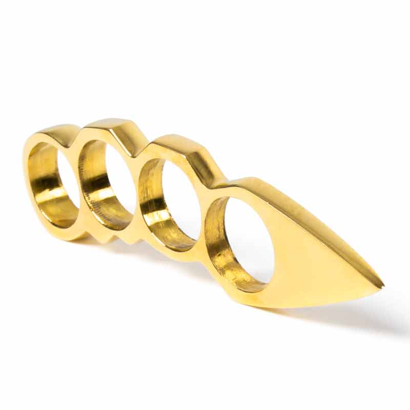 Compact Brass Spiked Knuckles - 4-Finger Brass Knuckle Ring - Four Finger  Knuckle Duster Rings