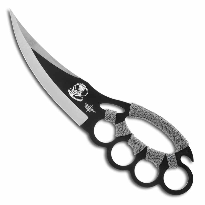 brass knuckles with spikes and blade