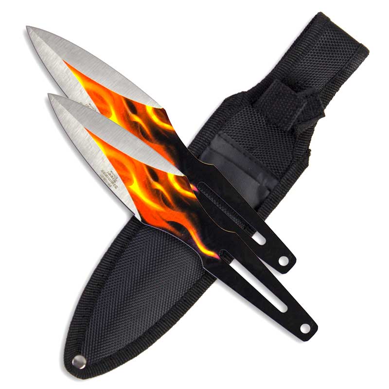 Flaming Angel Throwing Knives - Fire Throwers - Throwing Knife Set ...