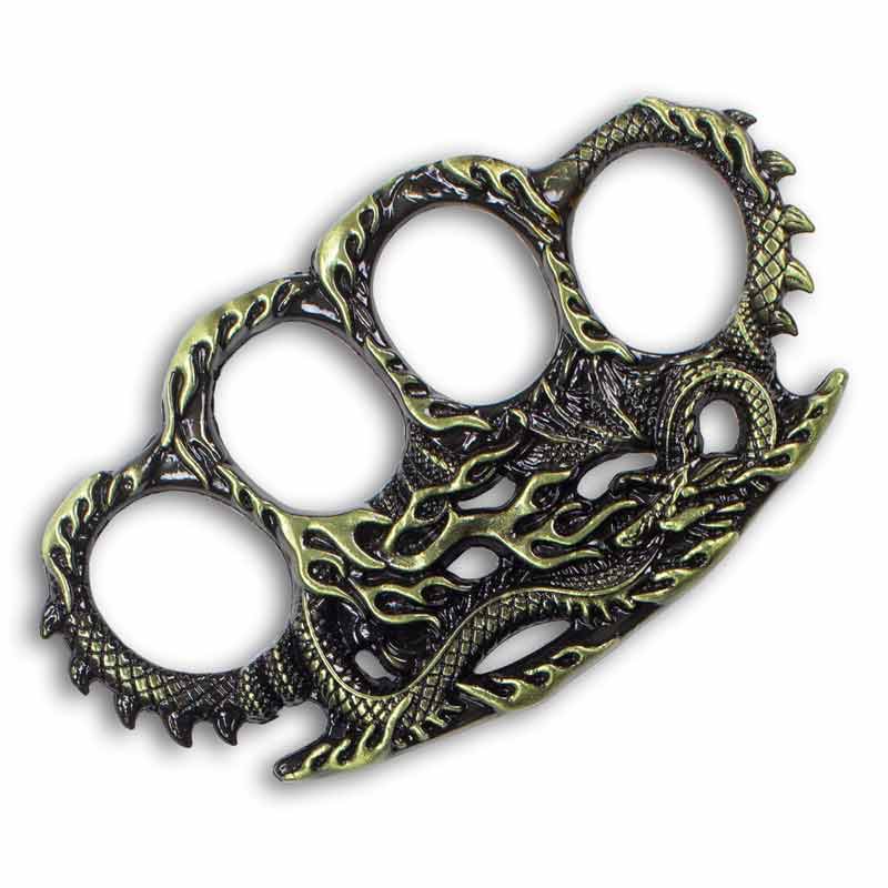 Flaming Dragon Knuckle Duster - Fire Monster Brass Knucks - Mythical  Self-Defense Weapons