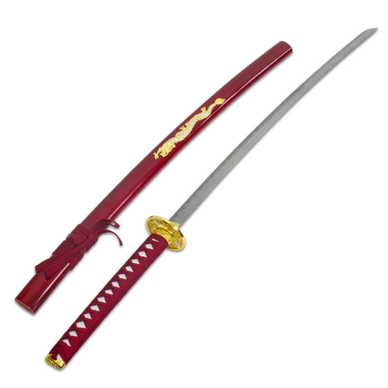 Red Dragon Samurai Sword - Maroon Katana - Japanese Swords | KarateMart.com