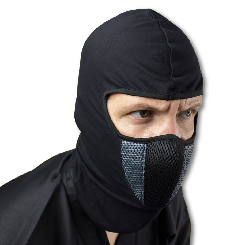Balling Mus Masaccio Smoke Ninja Mask - Gray and Black Ninja Mask - Ninja Costume Accessories |  KarateMart.com