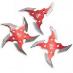 Red Razor Ninja Stars - Blood Red Throwing Stars - Spiked Crimson Throwing  Star Set